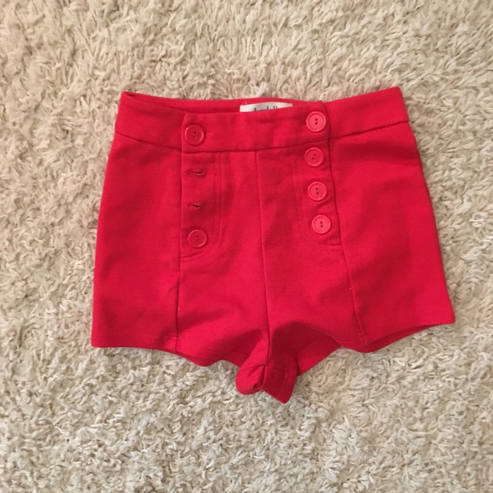 Red High Wait Short Shorts Size XS